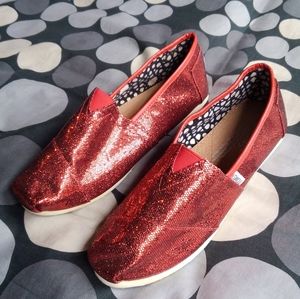 TOMS Red Glitter Sparkle!